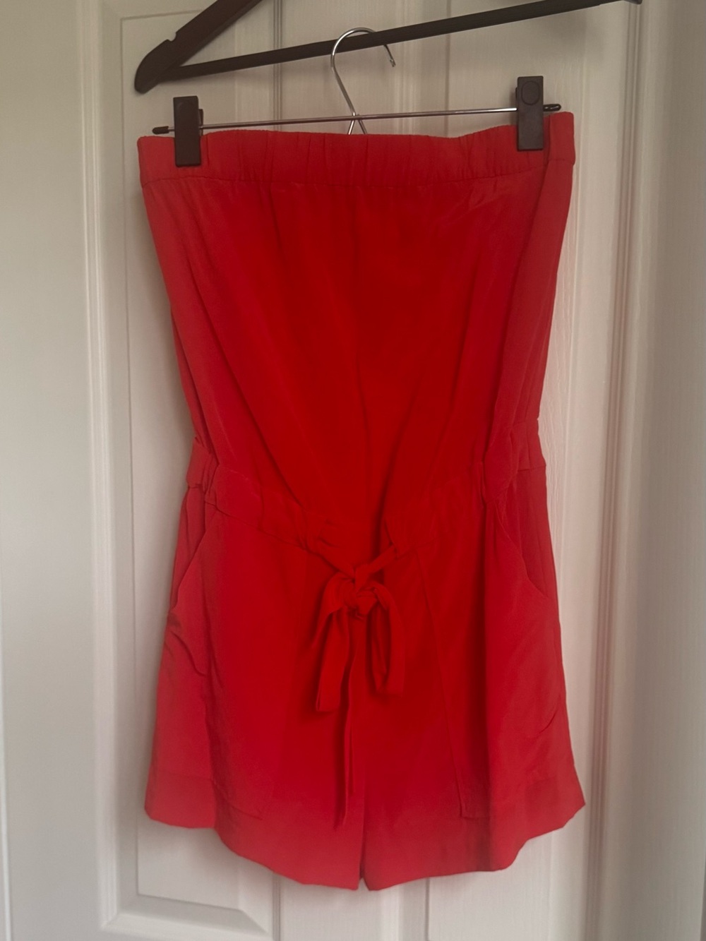 Diane Von Furstenberg Bright Red Strapless Romper